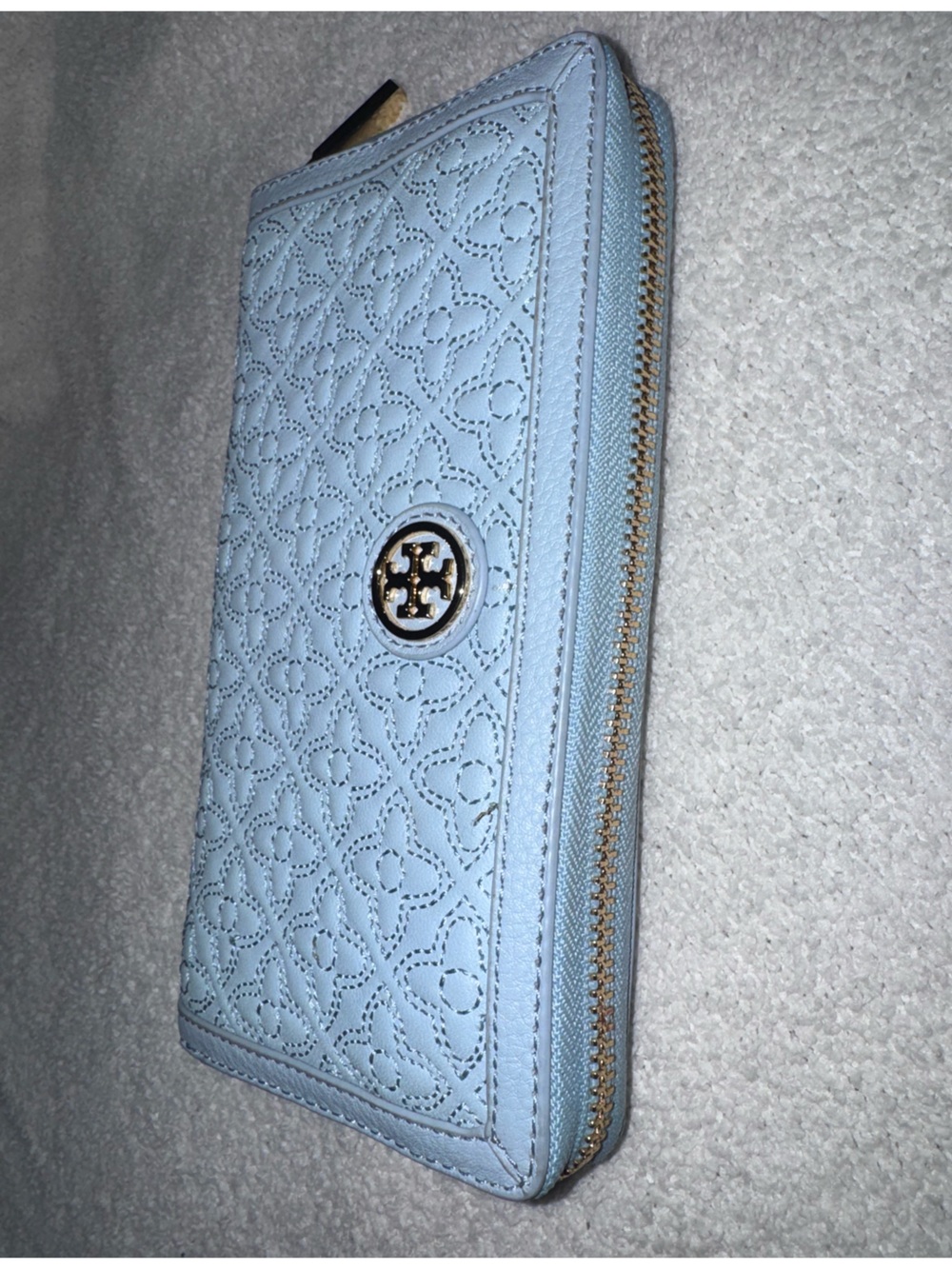 Tory Burch Zip Wallet with Gold Logo